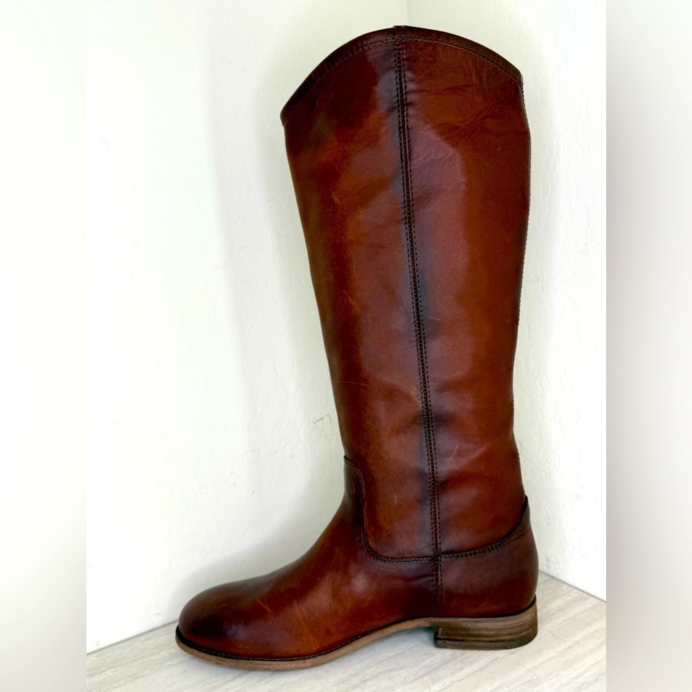 NEW FRYE MELISSA BUTTON 2 Cognac Leather Women’s Size 9.5B - Picture 4 of 8
